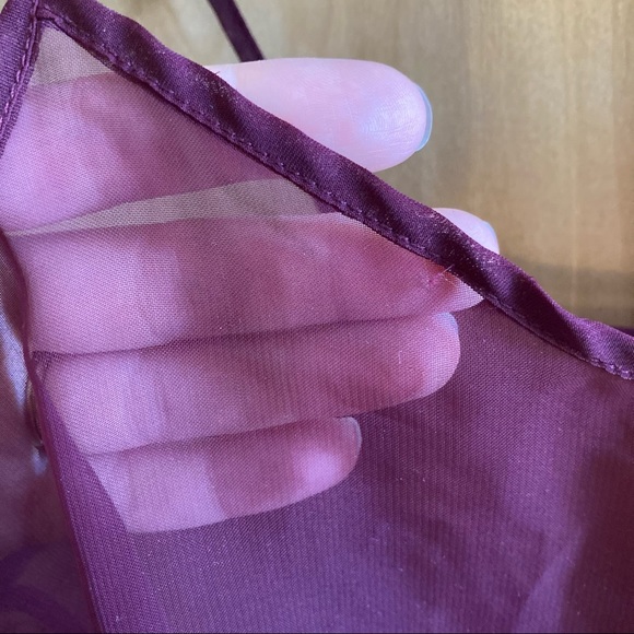 MUST GO American Apparel Chiffon Sheer Cami Tank Top Burgundy Purple Small - Picture 3 of 4